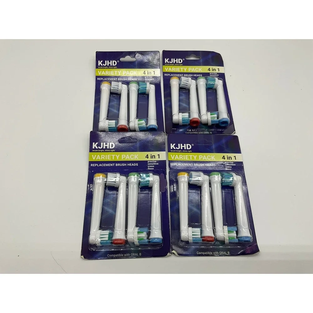KJHD Replacement Brush Heads Unisex 16ct White Variety Pack Oral‎ B Compatible